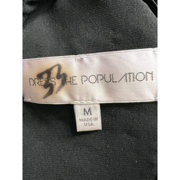 Dress the Population Sequin Mini Dress Long Sleeve Open Back Prom Formal Medium - Picture 7 of 9